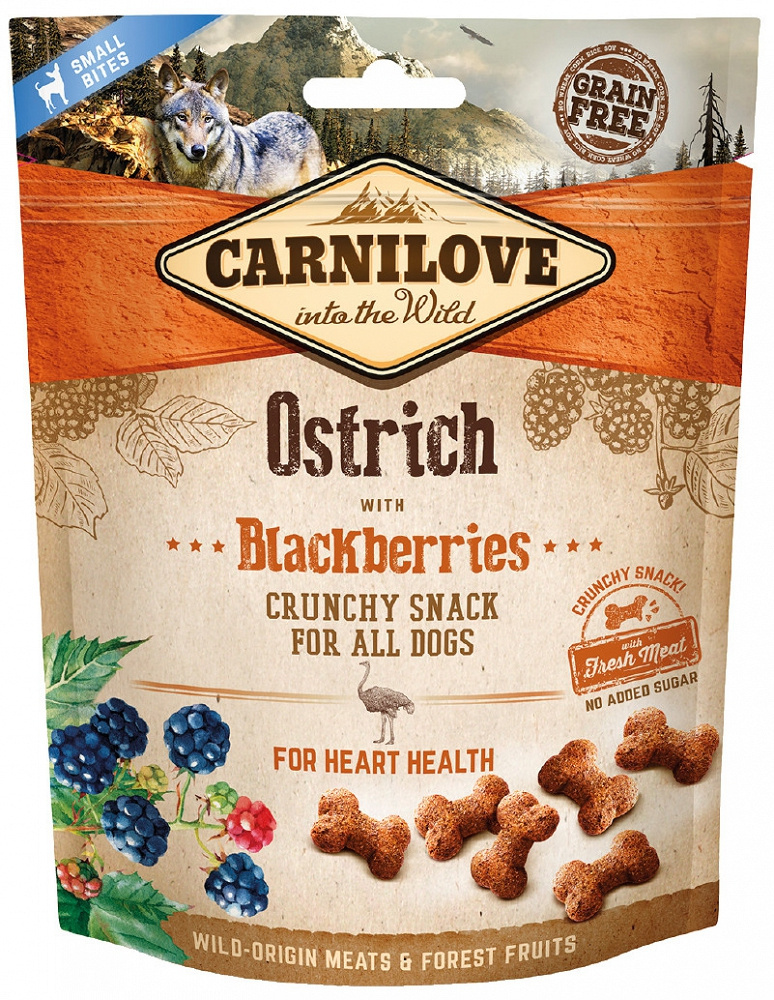 Carnilove Przysmak Crunchy Ostrich with blackberries dla psa op. 200g