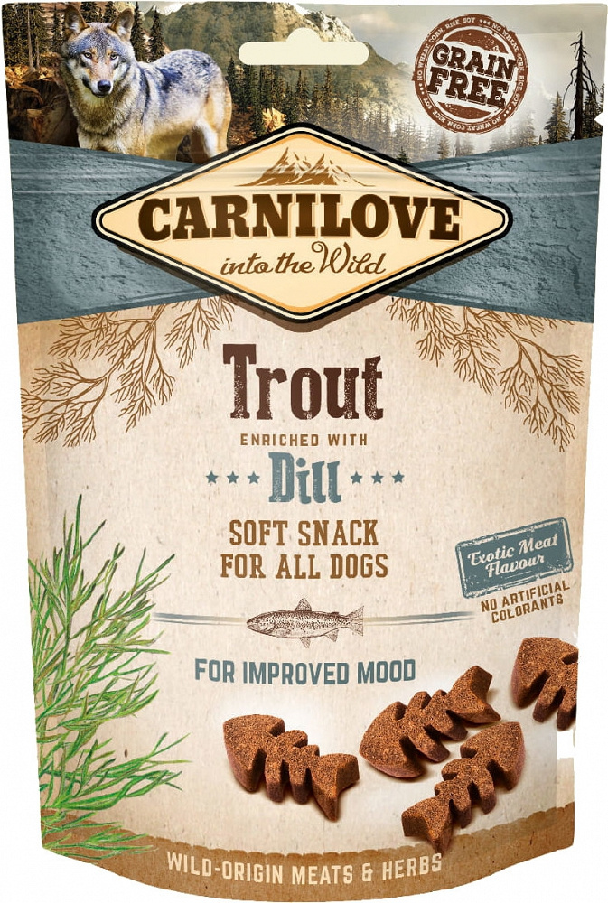 CARNILOVE SEMI MOIST SNACK TROUT ENRICHED WITH DILL 200G