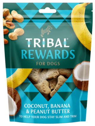 Ciasteczka dla psa Tribal Rewards Kokos, banan i masło orzechowe 125g