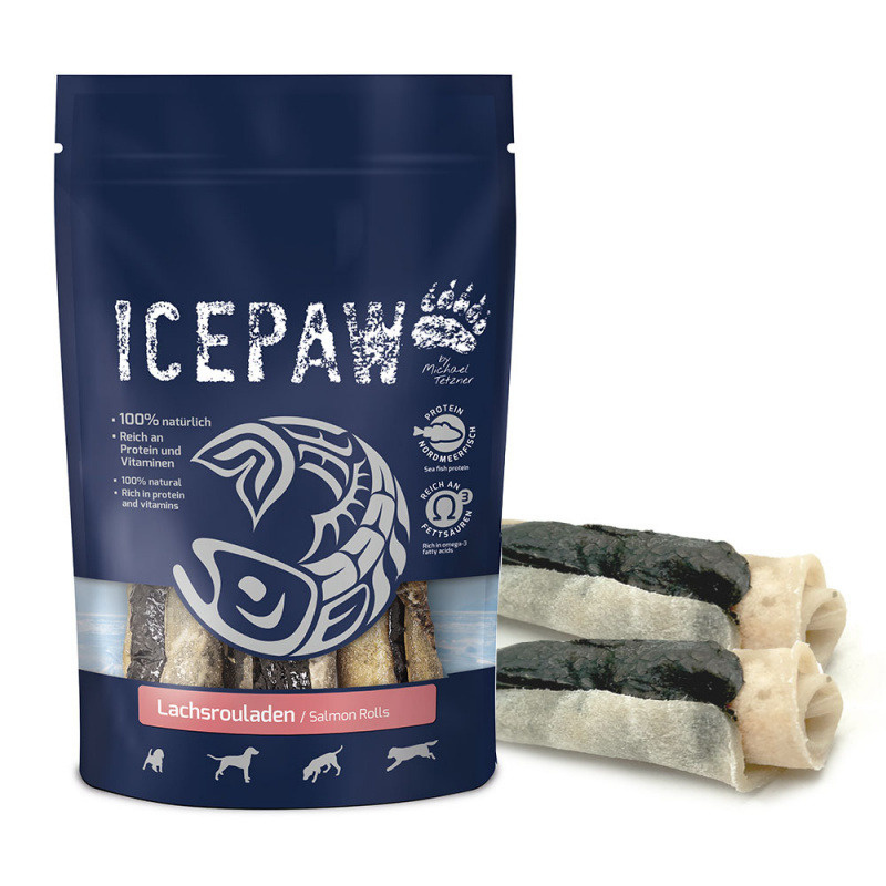 ICEPAW Lachsrouladen – roladki do żucia dla psów ICEPAW Lachsrouladen – roladki do żucia dla psów