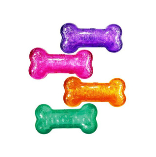 KONG Squeezz Crackle Bone Assorted M - kostka z efektem dżwiękowym pękania