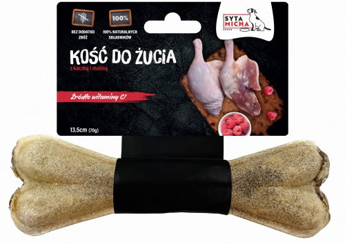Kość z kaczką i malinami