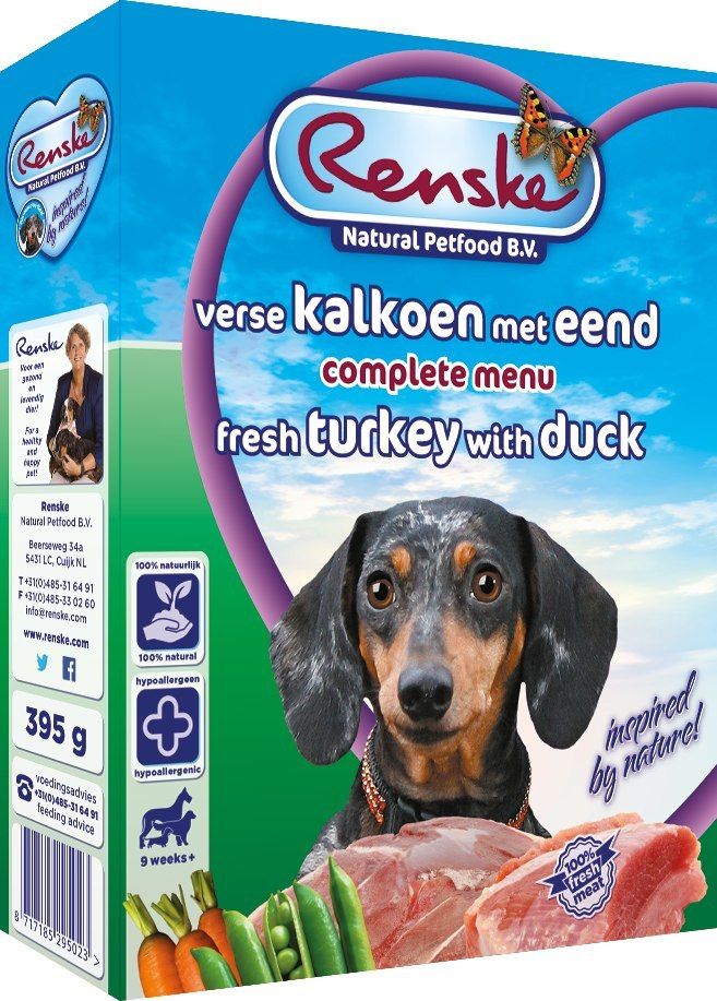 Renske Dog fresh meat - świeże mięso indyk i kaczka dla psów 395 g