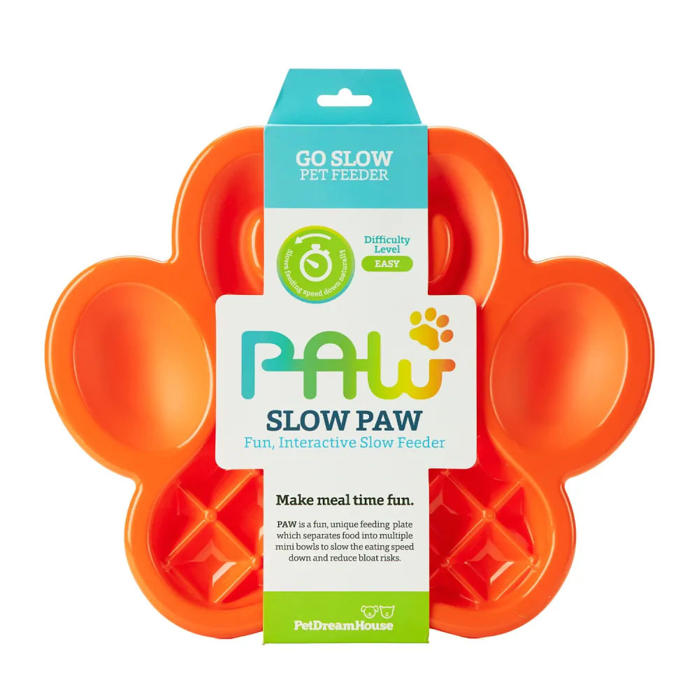 PetDreamHouse PAW Slow Feeder - miska spowalniająca pomarańcz