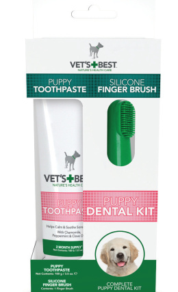 Vet's Best Puppy Dental Kit - Zestaw żel i szczoteczka dla szczeniąt