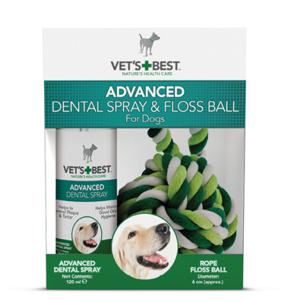 Vet's Best Spray dentystyczny z kulą sznurkową do czyszczenia zębów