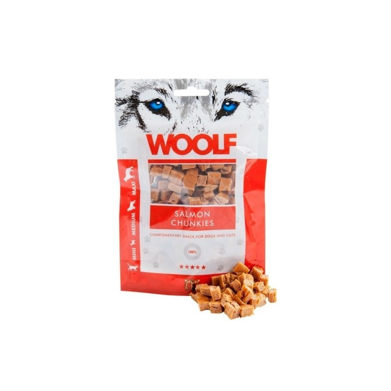 Woolf - Salmon Chunkies 100g - Kawałki łososia Woolf - Salmon Chunkies 100g - Kawałki łososia