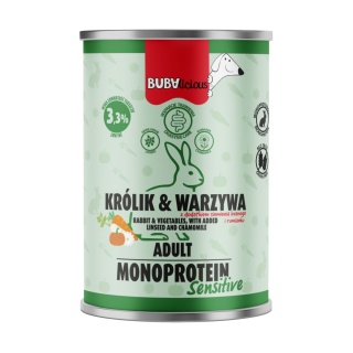 BUBAlicious SENSITIVE Królik 400 g - monoproteinowa karma mokra dla psa