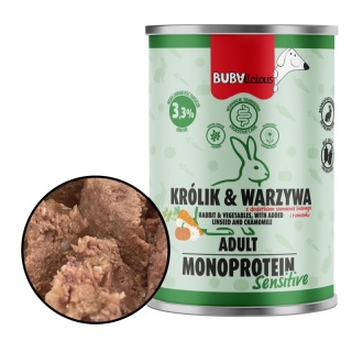 BUBAlicious SENSITIVE Królik 400 g - monoproteinowa karma mokra dla psa