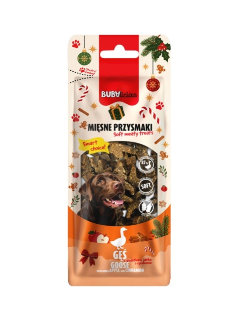 BUBAlicious monoproteinowe miękkie choinki GĘŚ 60 g - świąteczne przysmaki dla psa