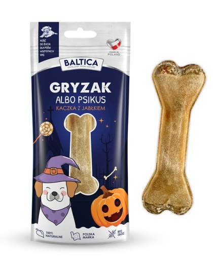 Baltica Kość do żucia Halloween Kaczka z Jabłkiem 12 cm - gryzak dla psa
