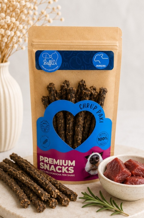 ChrupPaki dla psa - paluszki mięsne - jagnięcina 100g