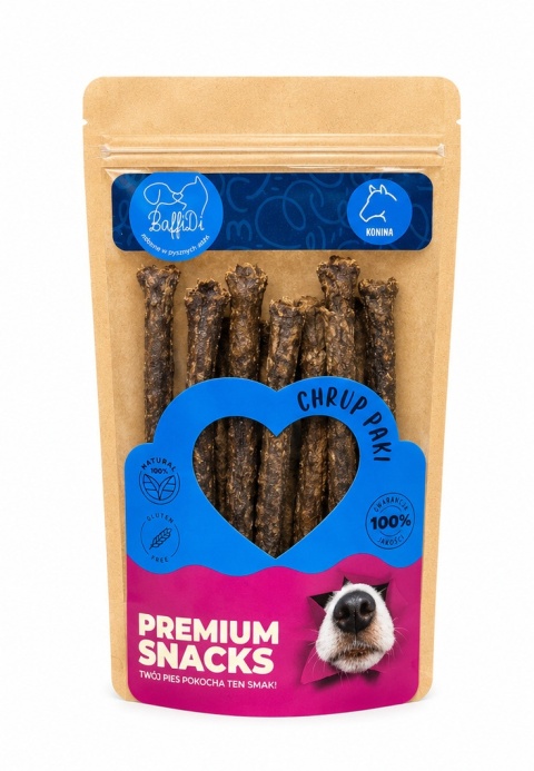 ChrupPaki dla psa - paluszki mięsne - konina 100g,