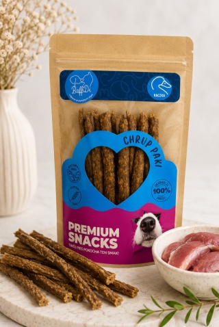 ChrupPaki dla psa - paluszki mięsne z kaczki 100g