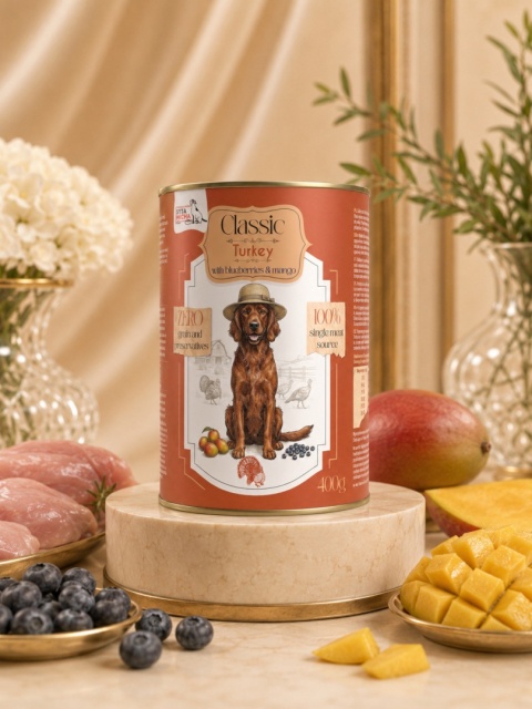 Syta Micha Karma mokra dla dorosłego psa Classic Indyk z mango 400g