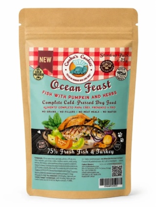 Cooka's Cookies OCEAN FEAST - Półwilgotna karma tłoczona na zimno z rybą i indykiem 45g