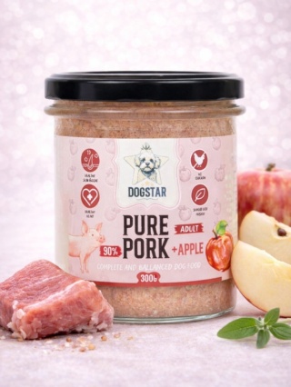 DOGSTAR Pure Pork – karma mokra dla psa wieprzowina z jabłkiem 300 g