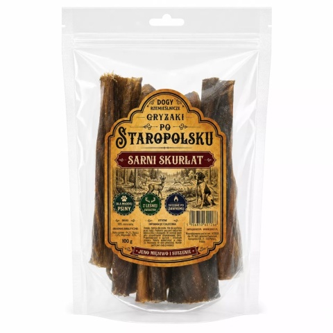 DOGY Rzemieślnicze Sarni Skurłat - naturalna skóra sarny dla psa 100 g
