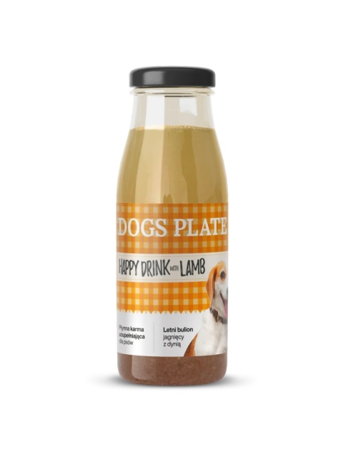Dogs Plate Happy Drink z jagnięciną - orzeźwiający bulion dla psów - 220g