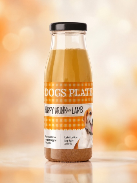 Dogs Plate Happy Drink z jagnięciną - orzeźwiający bulion dla psów - 220g