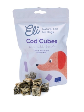 Eli Dried Cod Skin Cubes 80 g - kostki ze skóry dorsza dla psa