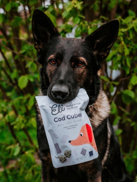 Eli Dried Cod Skin Cubes 80 g - kostki ze skóry dorsza dla psa
