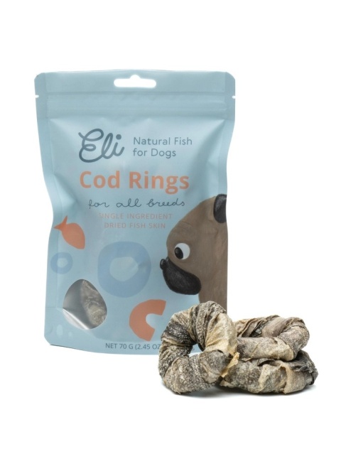 Eli Fish Cod Skin Rings Suszony Ring ze skóry dorsza dla psa 48 g