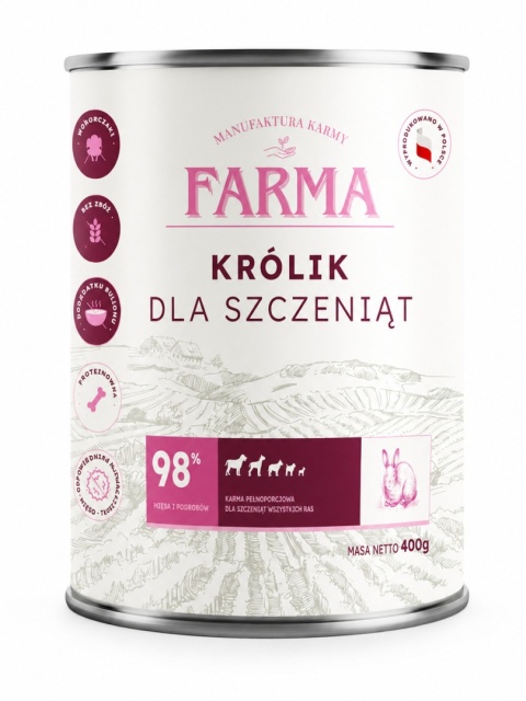 FARMA Select Królik - karma mokra dla szczeniąt 400 g