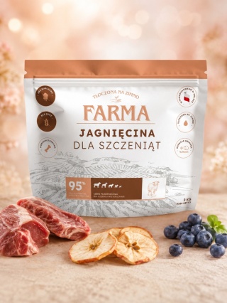 Farma Jagnięcina - karma dla szczeniąt tłoczona na zimno 2 kg