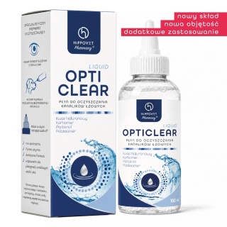 Hippovet Pharmacy – OptiClear Liquid – płyn do przemywania oczu dla małych i dużych zwierząt 100 ml