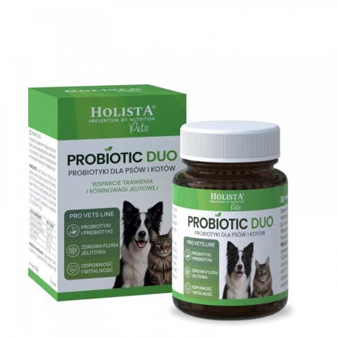 HolistaPets Probiotic Duo - probiotyk dla psów i kotów 30 tabletek
