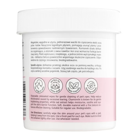 Mubo Perfect Eyes Tear Stain Eye Wipes - płatki do usuwania zacieków pod oczami psa i kota 80 szt.