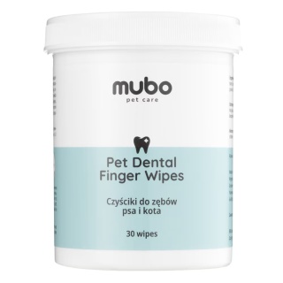 Mubo Pet Dental Finger Wipes 30szt. - jednorazowe czyściki do zębów psa i kota, nakładki na palec