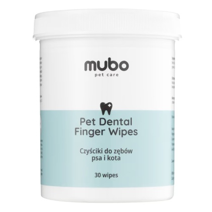 Mubo Pet Dental Finger Wipes 30szt. - jednorazowe czyściki do zębów psa i kota, nakładki na palec