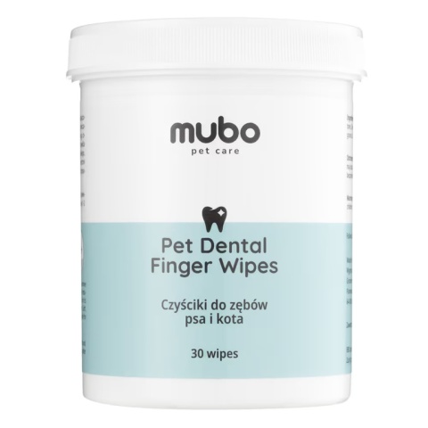 Mubo Pet Dental Finger Wipes 30szt. - jednorazowe czyściki do zębów psa i kota, nakładki na palec