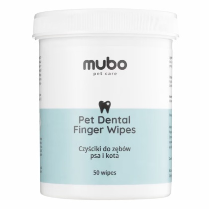 Mubo Pet Dental Finger Wipes 50szt. - jednorazowe czyściki do zębów psa i kota, nakładki na palec