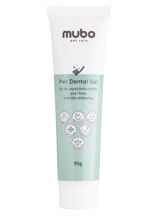 Mubo Pet Dental Gel 95g - żelowa pasta do zębów psa i kota, o smaku wołowiny