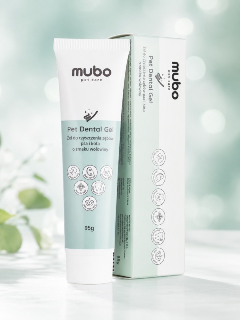 Mubo Pet Dental Gel 95g - żelowa pasta do zębów psa i kota, o smaku wołowiny