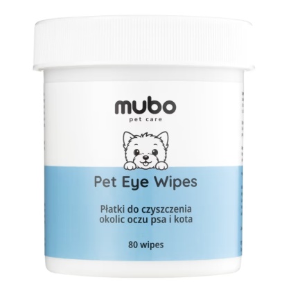 Mubo Pet Eye Wipes - jednorazowe płatki do czyszczenia okolic oczu psa i kota 80 szt.