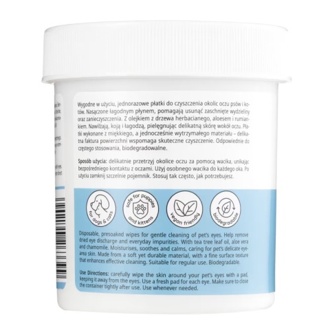 Mubo Pet Eye Wipes - jednorazowe płatki do czyszczenia okolic oczu psa i kota 80 szt.