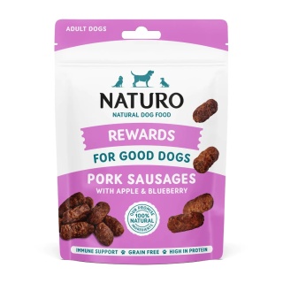 Naturo Treats REWARDS Wieprzowina z jabłkiem i borówką - miękkie kiełbaski dla psa 70 g