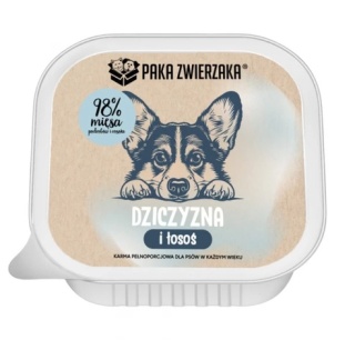 PAKA ZWIERZAKA Dziczyzna i łosoś - mokra karma dla psa 150 g