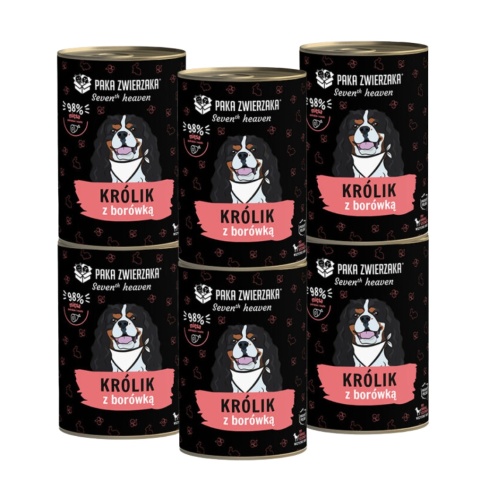 PAKA ZWIERZAKA Seven’th Heaven Królik z borówką - mokra karma dla psa 6x400 g