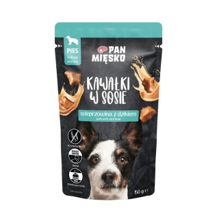 PAN MIĘSKO Kawałki w sosie Wieprzowina z dzikiem - mokra karma dla psa 150 g