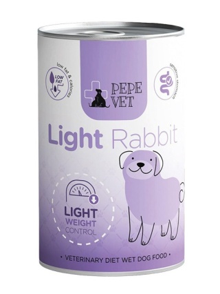 PEPE VET Light Rabbit (królik) - niskotłuszczowa karma dla psa LIGHT 400 g
