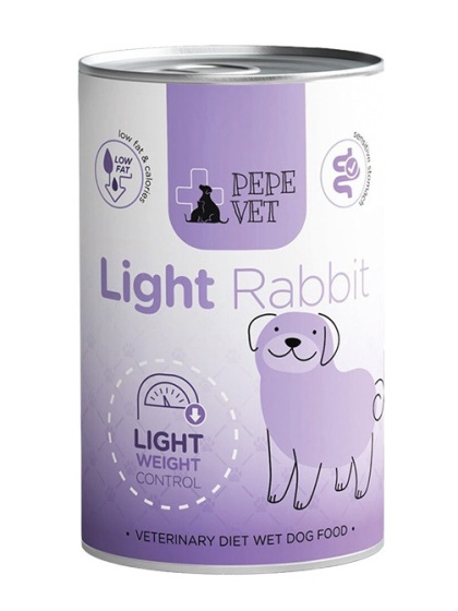 PEPE VET Light Rabbit (królik) - niskotłuszczowa karma dla psa LIGHT 400 g