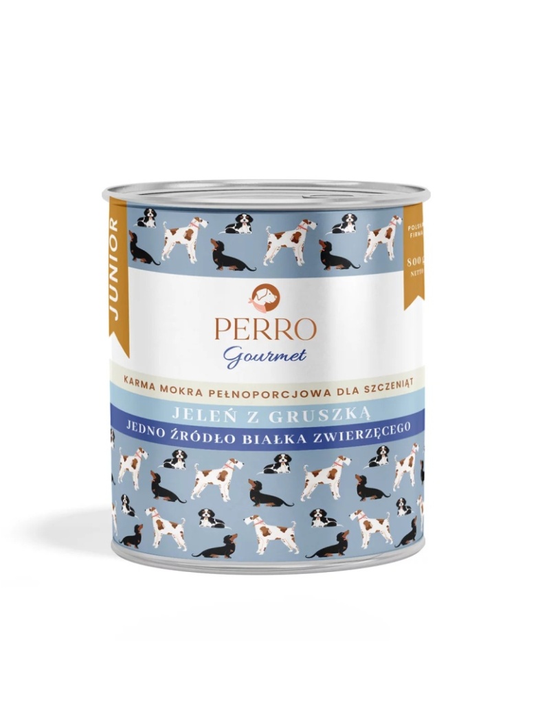 PERRO Gourmet JUNIOR Jeleń z gruszką - mokra karma dla szczeniaka Samoyeda