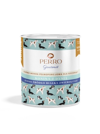 PERRO Gourmet JUNIOR Konina z dynią - monobiałkowa karma mokra dla szczeniąt 800 g