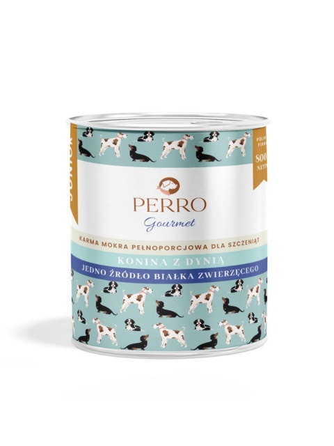 PERRO Gourmet JUNIOR Konina z dynią - monobiałkowa karma mokra dla szczeniąt 800 g