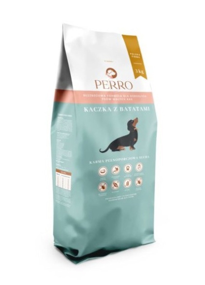 PERRO Karma sucha Kaczka z batatami - bezzbożowa formuła dla psów dorosłych małych ras 1kg